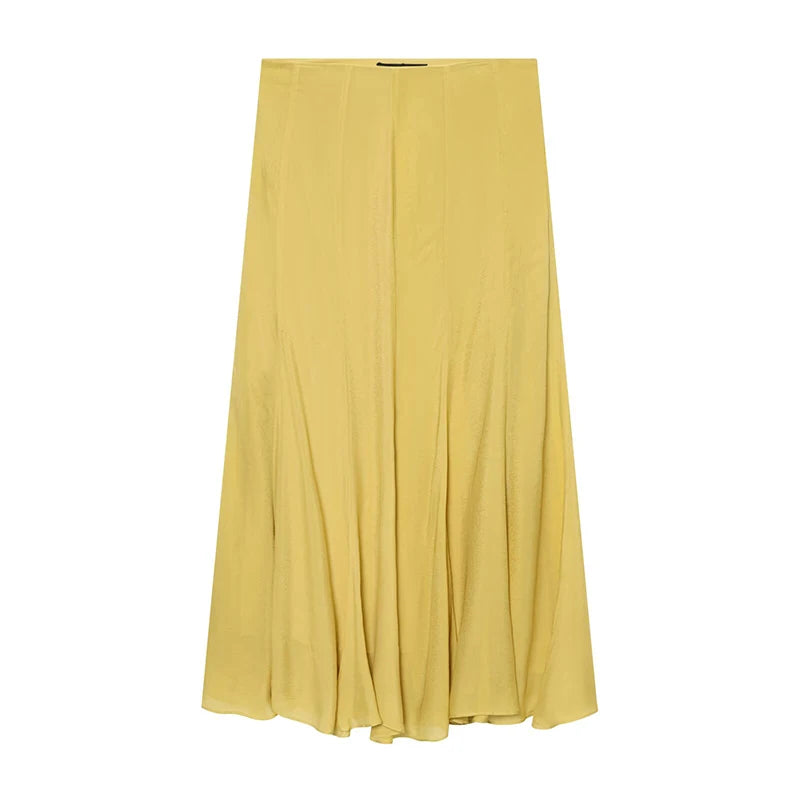 YENKYE Summer 2026 Women's Flowy Long Skirt A-Line Casual Elegant Chiffon Skirts faldas mujer